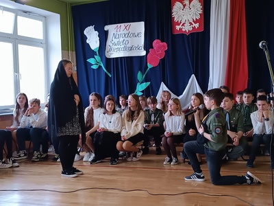Uczniowie podczas apelu