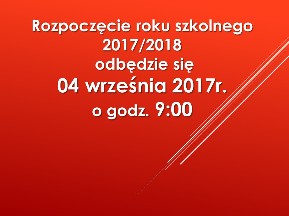 Uroczyste rozpoczęcie roku szkolnego 