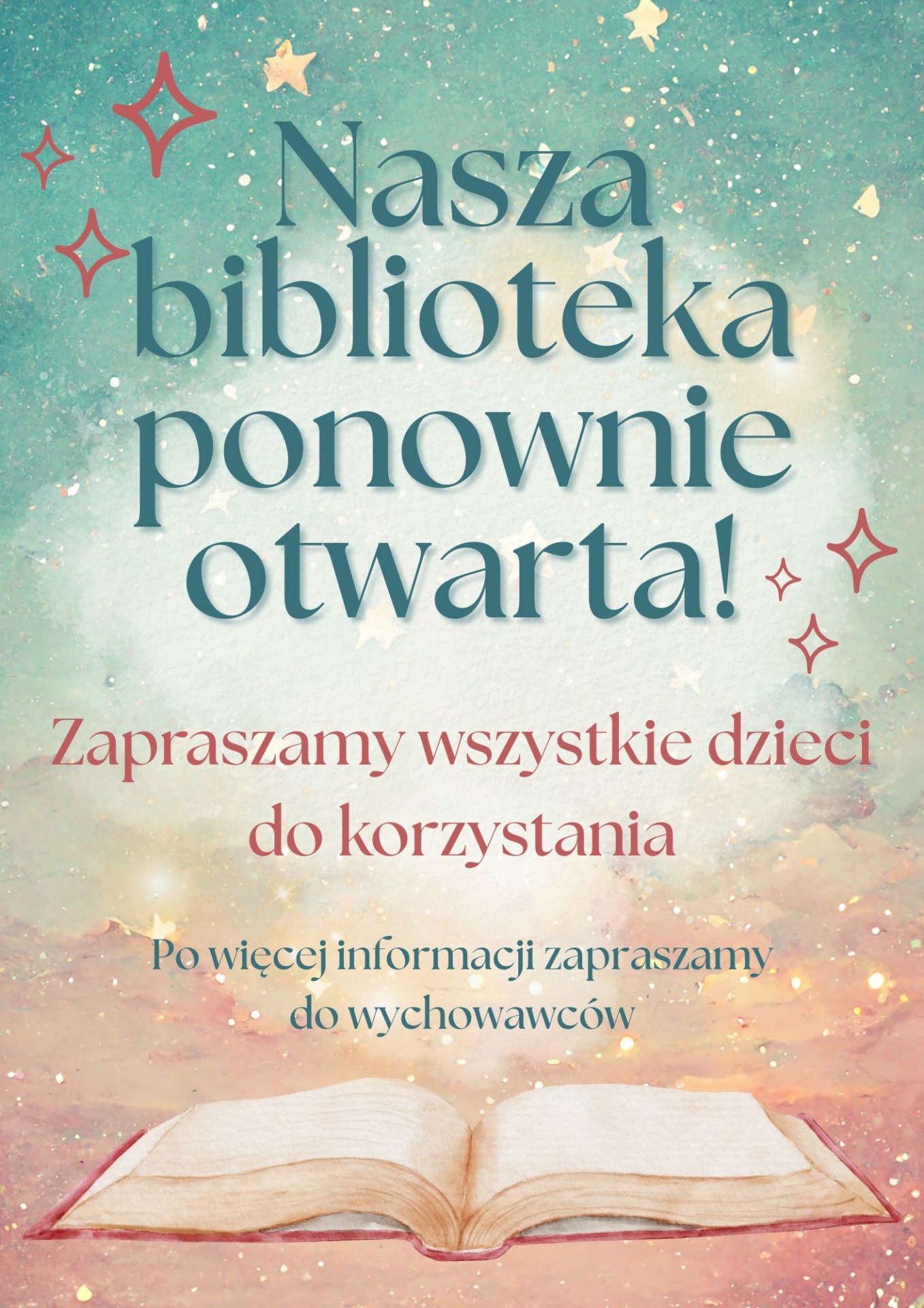 Zaproszenie do biblioteki przedszkola.