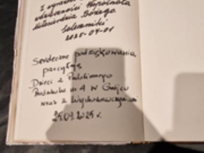 Wpis do księgi gości,