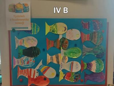 Praca plastyczna "Ławica ryb".