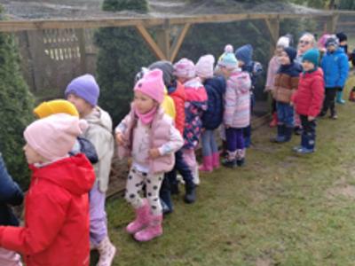 Przedszkolaki podczas oglądania kur.