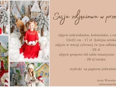 Plakat informacyjny dotyczący sesji fotograficznej.