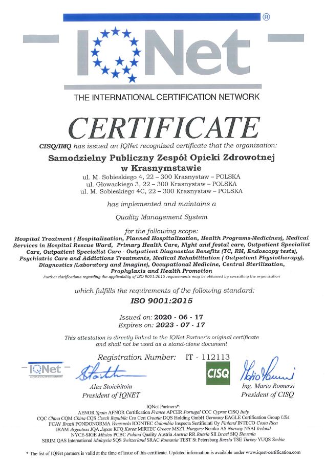 Certyfikat ISO 9001 - 2018