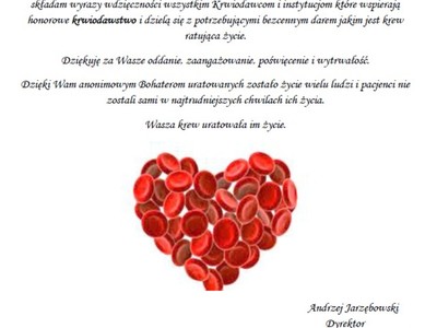 Życzenia Krwiodaw. 2021