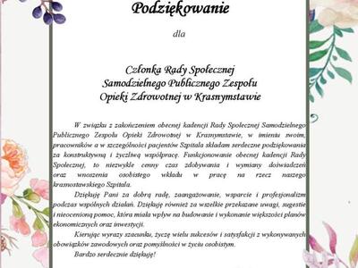 podziękowanie