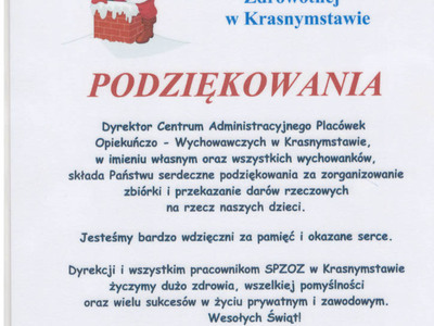 PODZIĘKOWANIE