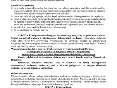 zasady udostępniania dokumentacji medycznej