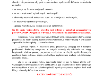 Apel Lubelskiego Państwowego Wojewódzkiego Inspektora Sanitarnego