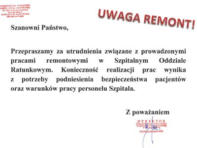 Uwaga Remont SOR