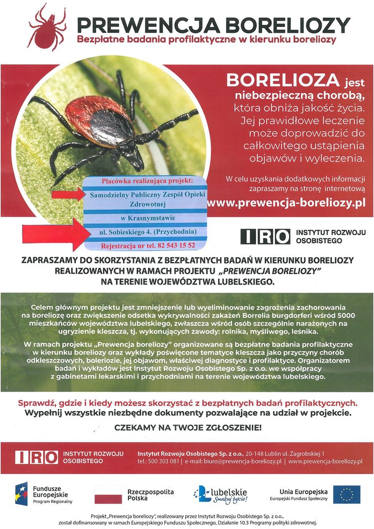 Prewencja boreliozy bezpłatne badania profilaktyczne