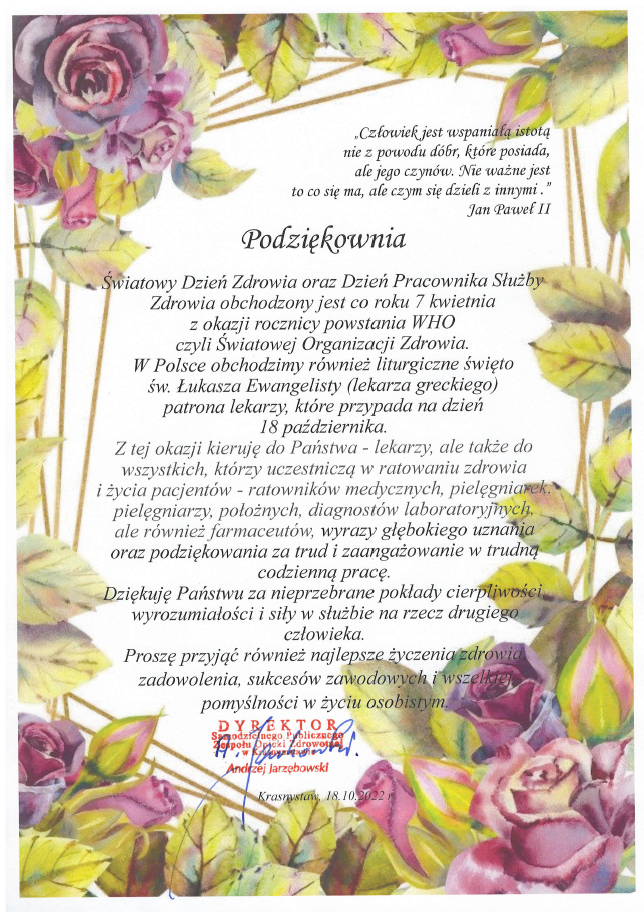 podziękowania
