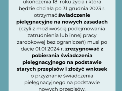 Świadczenie pielęgnacyjne 3