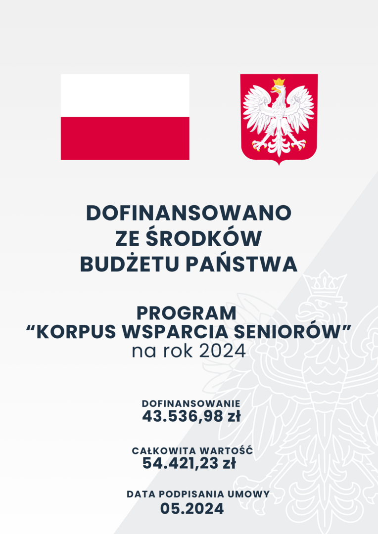 Plakat program Korpus wsparcia seniorow