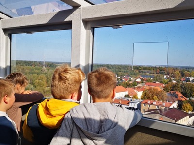 Naszą wieżę ciśnień odwiedziły dzieci ze szkoły w Skarżynie