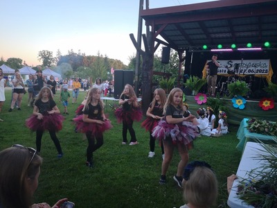 Scena letnia Miejsko-Gminnego Ośrodka Kultury , występy artystów na scenie.