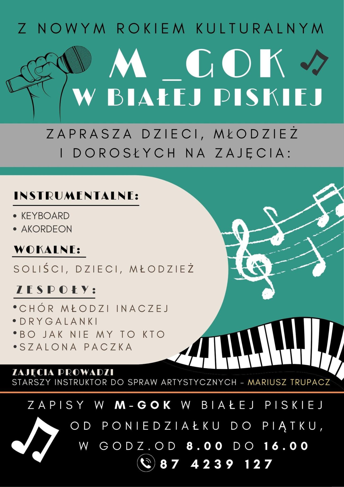 Zapraszamy na zajęcia muzyczno-wokalne 