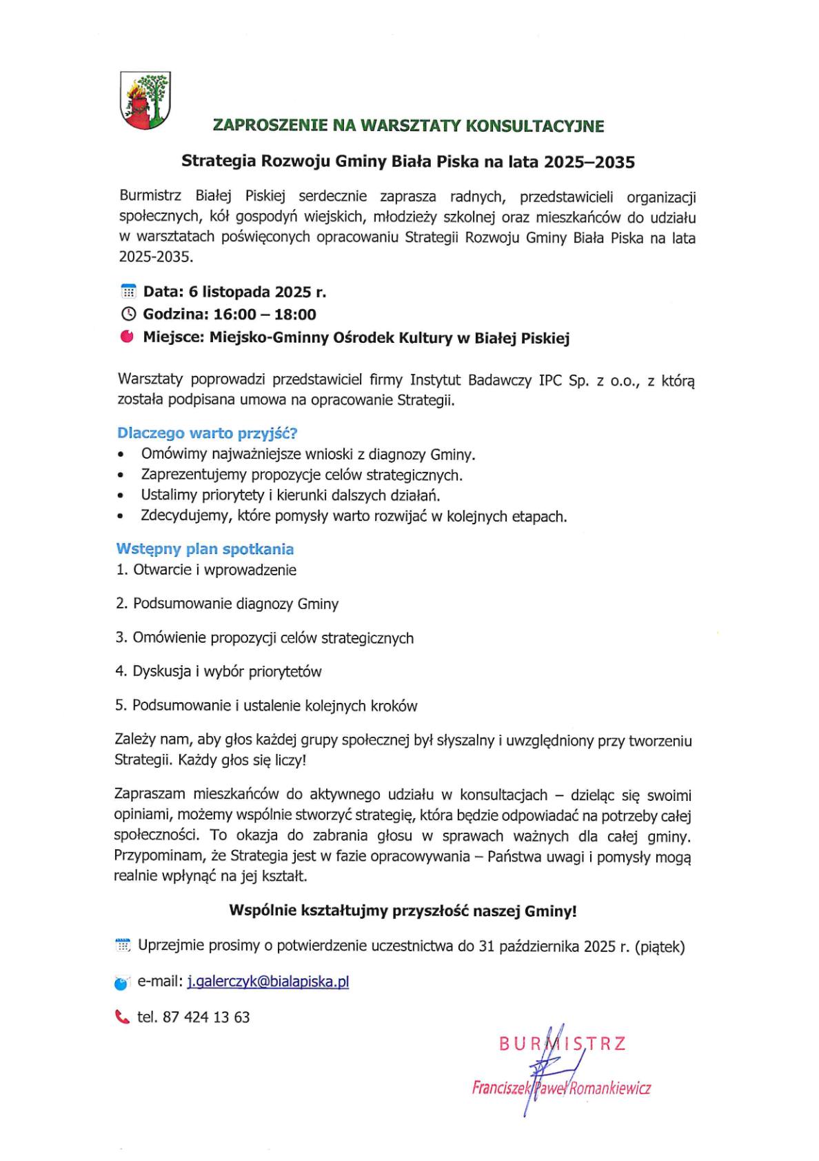 Zaproszenie na warsztaty konsultacyjne