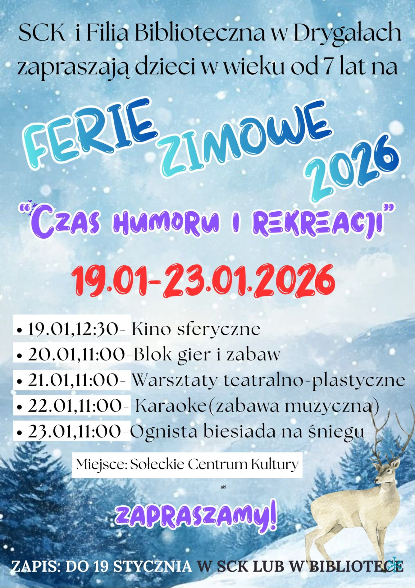 Ferie zimowe w Drygałach!