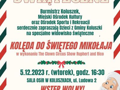 Plakat widowisko świąteczne Kolęda do Świętego Mikołaja