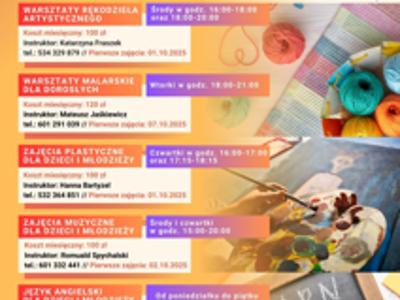 Szczegółowy wykaz zajęć organizowanych w roku kulturalnym 2025-2026