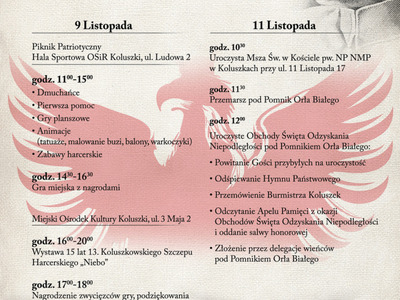 Uroczyste Obchody Narodowego Święta Niepodległości w dniach 9 i 11 listopada 2024 r.