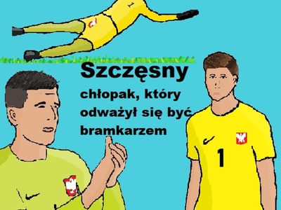 Praca przedstawia projekt okładki o chłopcu, który chciał być bramkarzem