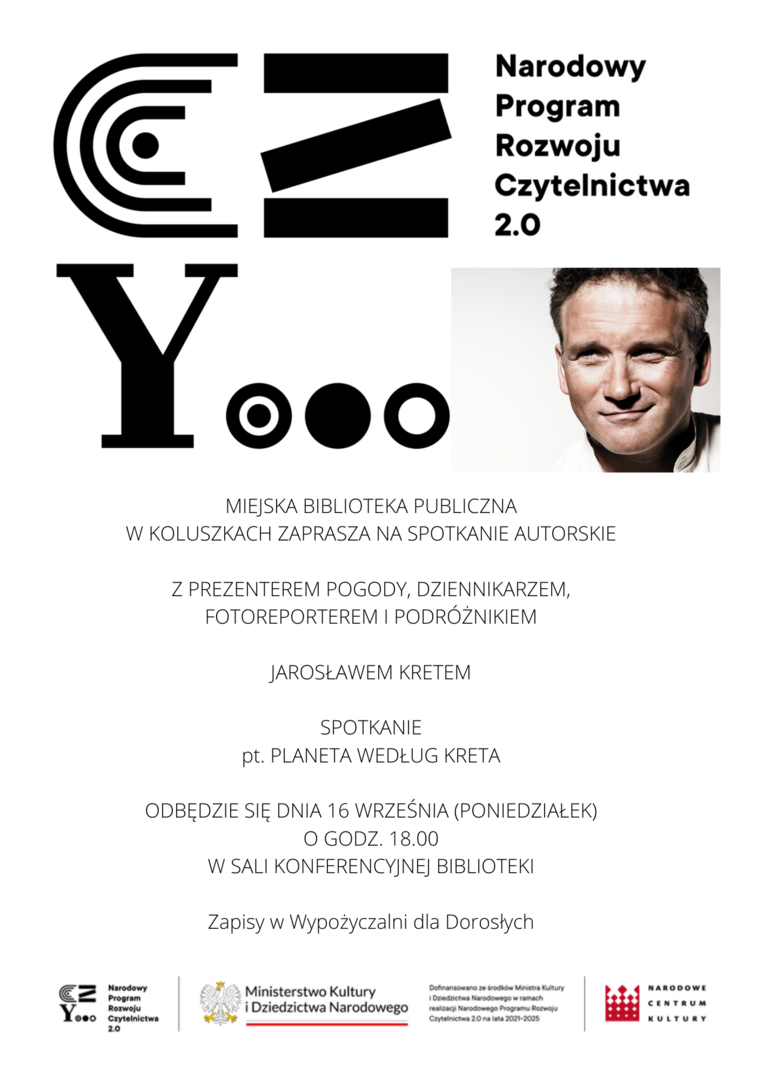 Plakat informujący o spotkaniu z Jarosławem Kretem