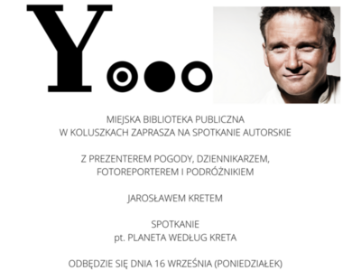 Plakat informujący o spotkaniu z Jarosławem Kretem