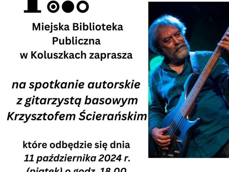 Plakat informujący o spotkaniu autorskim  z Krzysztofem Ścierańskim