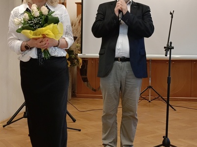 Dyrektor Biblioteki i Pani Bożena Kołaczkowska