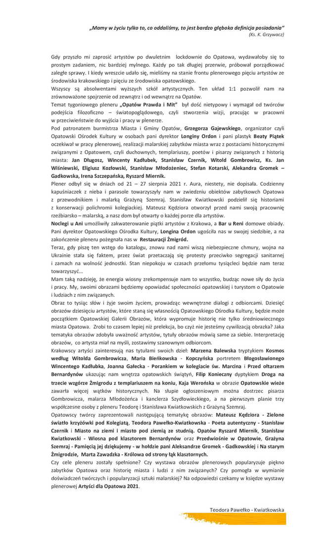 Ogólnopolski plener malarski Opatów 2021 2