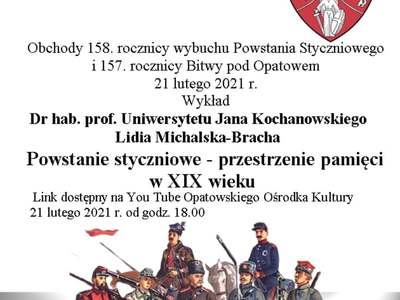 Obchody rocznicy wybuchu Powstania Styczniowego I Bitwy Opatowskiej 2021