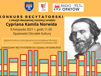 Konkurs Recytatorski z okazji dwusetnej rocznicy urodzin Cypriana Kamila Norwida 2021