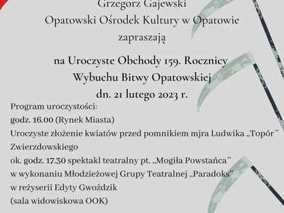 Uroczyste obchody 159 Rocznicy Bitwy Opatowskiej