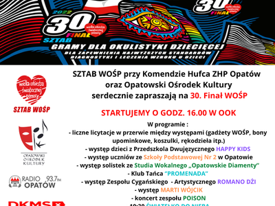 30 Finał Wielkiej Orkiestry Świątecznej Pomocy Plakat