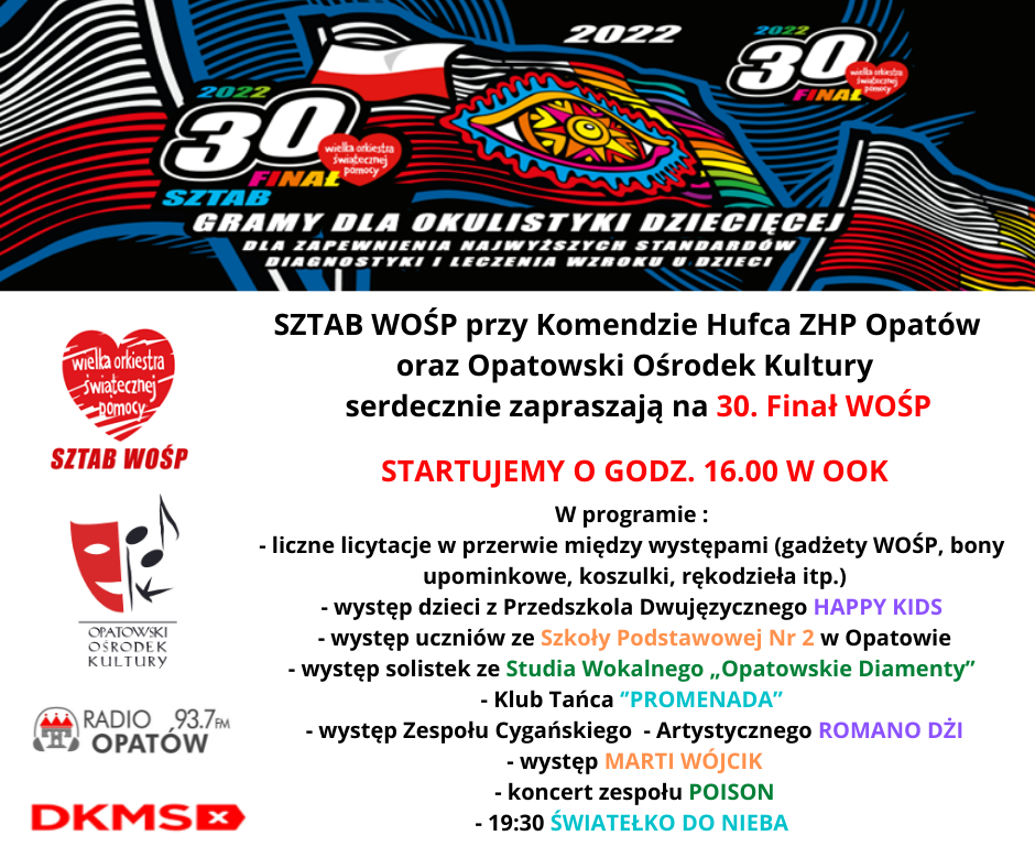 30 Finał Wielkiej Orkiestry Świątecznej Pomocy Plakat