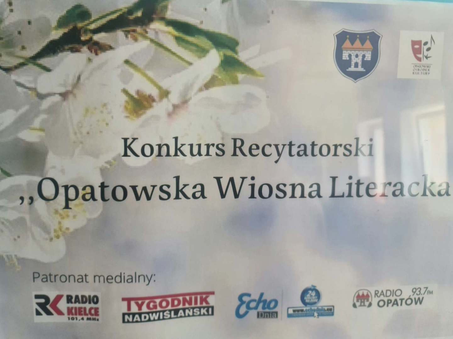 Konkurs Recytatorski "Opatowska Wiosna Literacka" w OOK plakat
