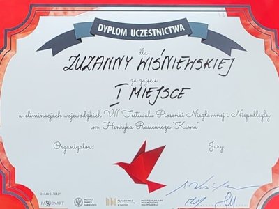 Zuzanna Wiśniewska i Natalia Pyszczek

laureatkami Festiwalu Piosenki Niezłomnej i Niepodległej