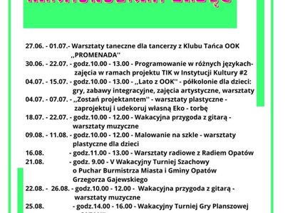 Lato 2022 z Opatowskim Ośrodkiem Kultury

