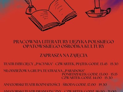 Harmonogram zajęć w OOK w nowym sezonie artystycznym 2022_2023