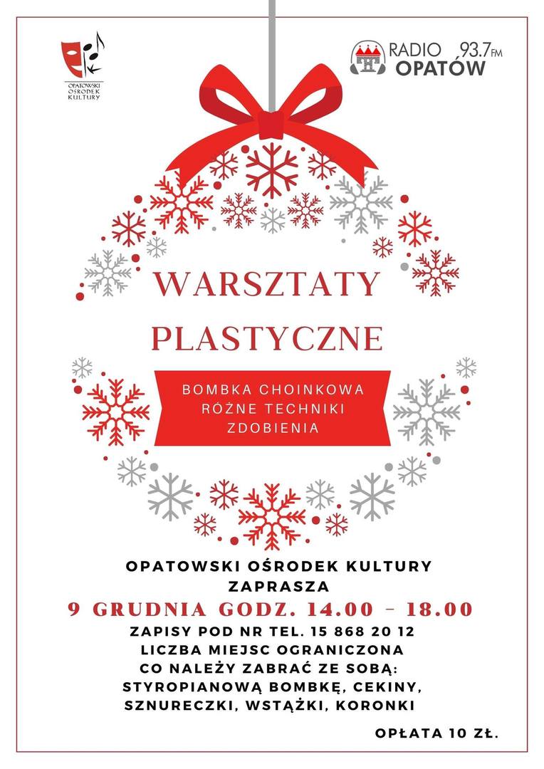 Warsztaty plastyczne "Bombka choinkowa. Różne techniki zdobienia"