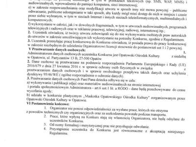 Regulamin Konkursu na Maskotkę OOK i Radia Opatów cz. 2