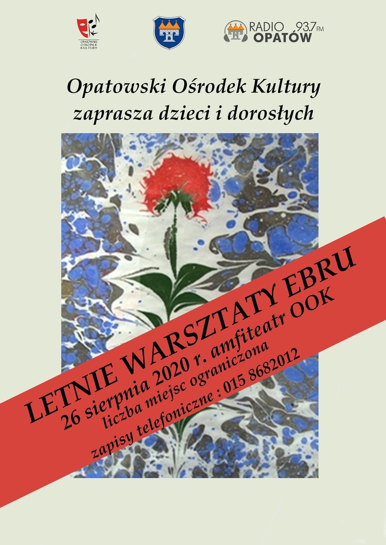 Letnie warsztaty plastyczne EBRU - plakat
