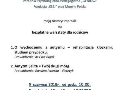 Bezpłatne warsztaty dla rodziców. ZAPROSZENIE