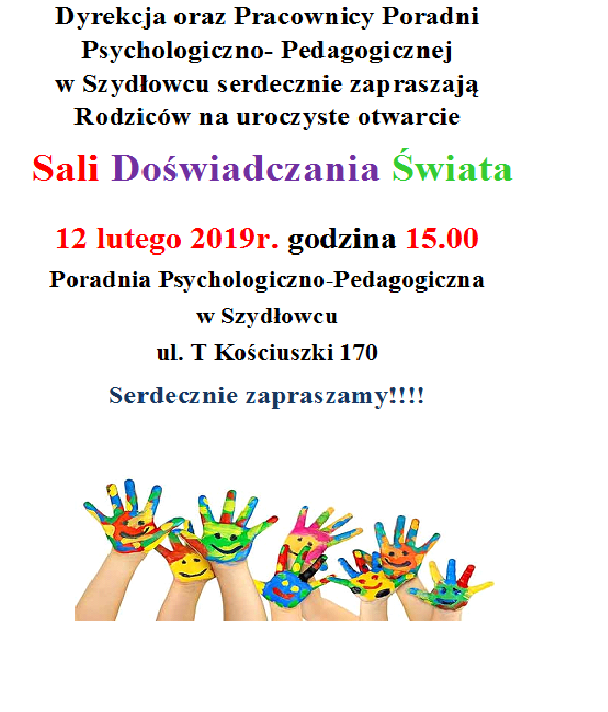 Zaproszenie na otwarcie Sali Doświadczania Świata