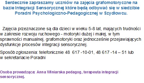 Zaproszenie na zajęcia
