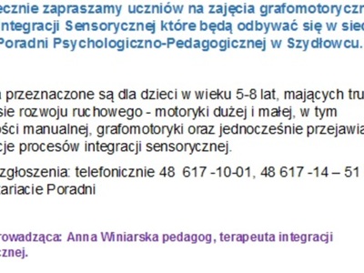Zaproszenie na zajęcia