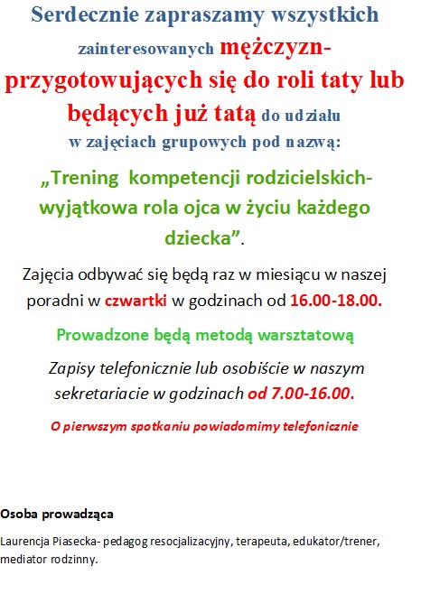 Zaproszenie na zajęcia 