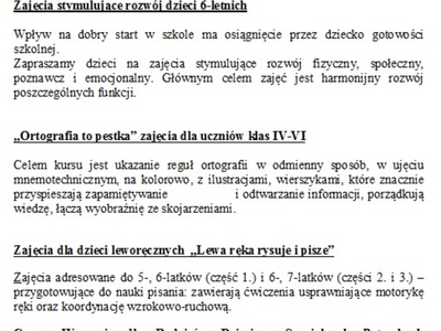 Zaproszenie na zajęcia 